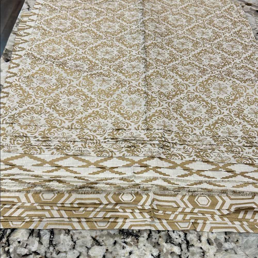 Fabric Gold & Cream Colors with Shimmer Fat Quarters 21 pcs. 22 1/2” x 18”